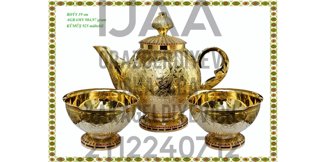 (13) TM Orazberdiyev Shazada - MASTER JEWELER OF THE HIGHEST QUALIFICATION, JEWELRY ARTIST, LECTURER AT THE STATE ACADEMY OF ARTS OF TURKMENISTAN, AUTHOR AND DESIGNER OF UNIQUE NATIONAL JEWELRY WORKS /  2112240712 / Reg. No. 1037
