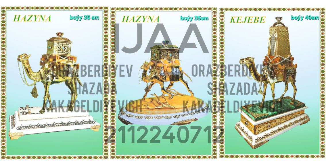 (13) TM Orazberdiyev Shazada - MASTER JEWELER OF THE HIGHEST QUALIFICATION, JEWELRY ARTIST, LECTURER AT THE STATE ACADEMY OF ARTS OF TURKMENISTAN, AUTHOR AND DESIGNER OF UNIQUE NATIONAL JEWELRY WORKS /  2112240712 / Reg. No. 1037